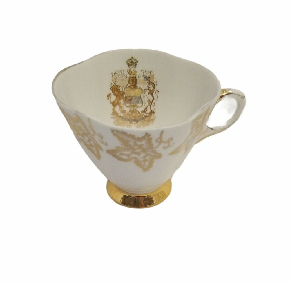 Royal Windsor Canada Tea Cup No Saucer Fine Bone China Gold Leaves Numbered